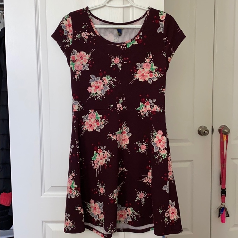 Maroon Floral Dress